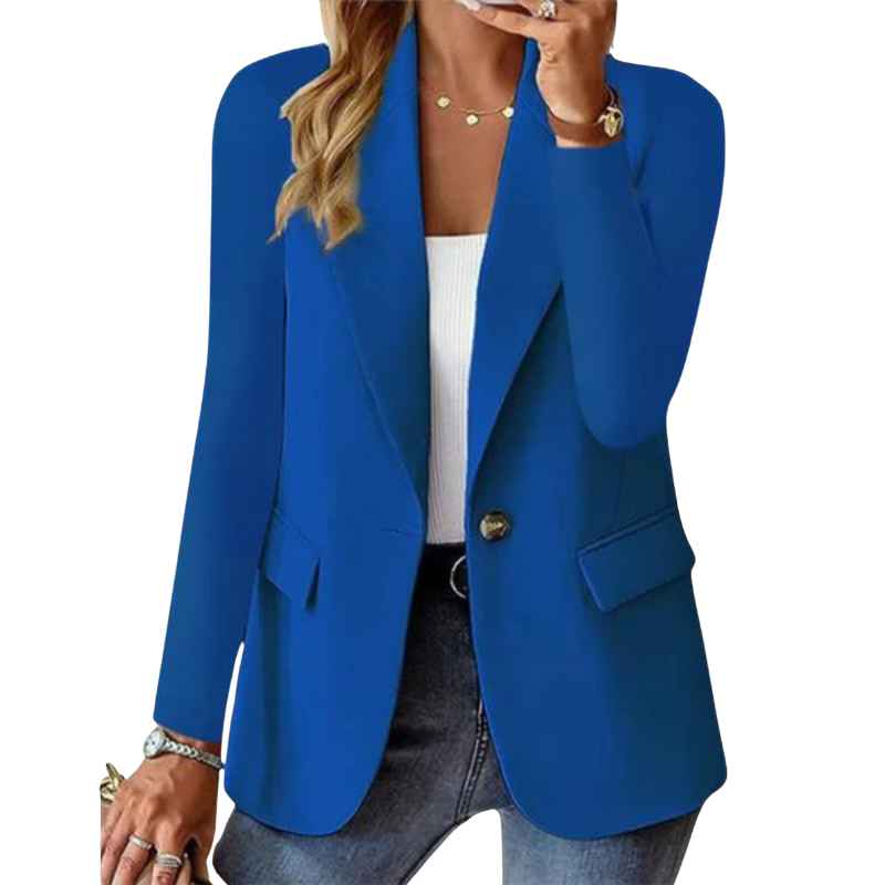 Heidi-Mode | Eleganter Blazer mit Ein-Knopf-Verschluss und Taillierter Passform für Damen