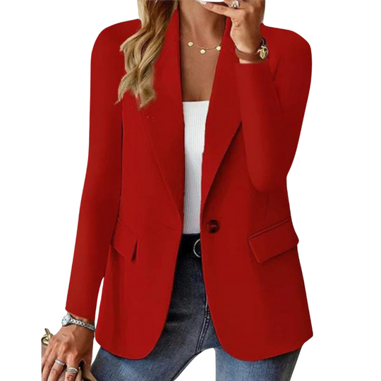 Heidi-Mode | Eleganter Blazer mit Ein-Knopf-Verschluss und Taillierter Passform für Damen