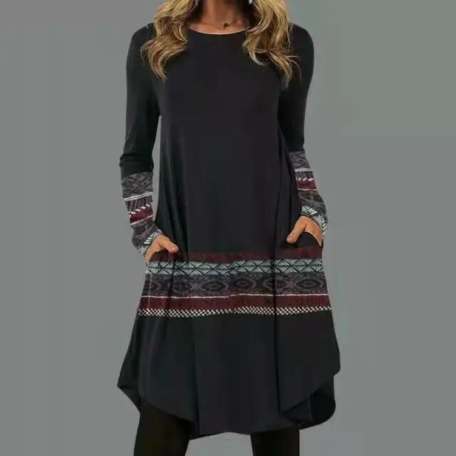 Heidi-Mode | Lefèvre Langarm Boho-Style Kleid