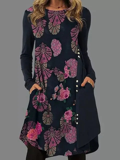Heidi-Mode | Lefèvre Langarm Boho-Style Kleid