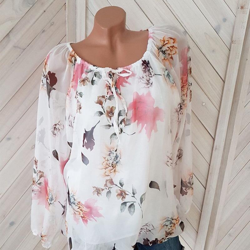 Heidi-Mode | Locker Geschichtete Florale Bauernbluse