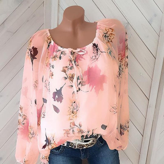 Heidi-Mode | Locker Geschichtete Florale Bauernbluse