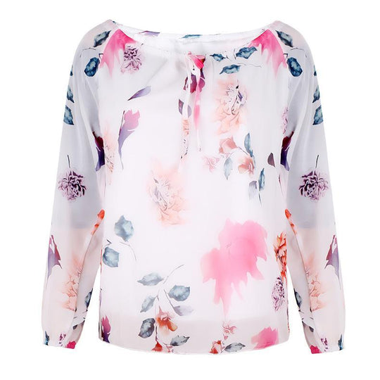 Heidi-Mode | Locker Geschichtete Florale Bauernbluse