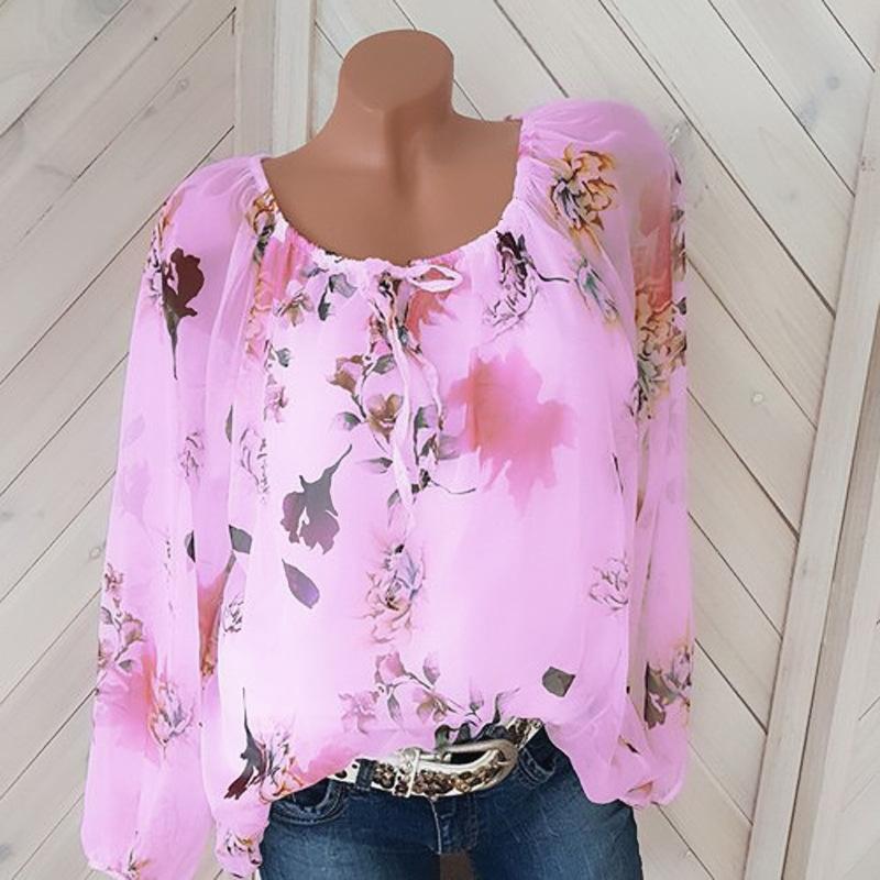 Heidi-Mode | Locker Geschichtete Florale Bauernbluse