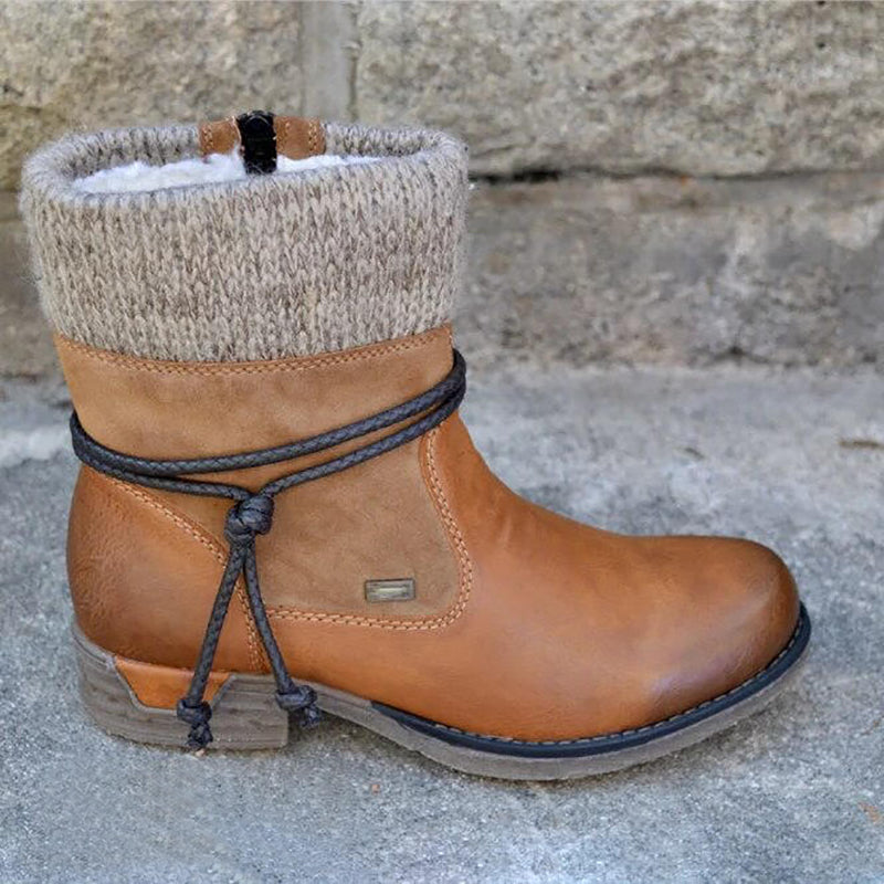 Heidi-Mode | Niedrige Absatz Retro Stiefel für Frauen – Stilvoller & Bequemer Komfort