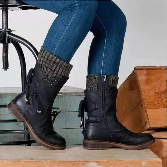 Heidi-Mode | Niedrigabsatz-Winterstiefel für Frauen – Bequemes & Warmes Design