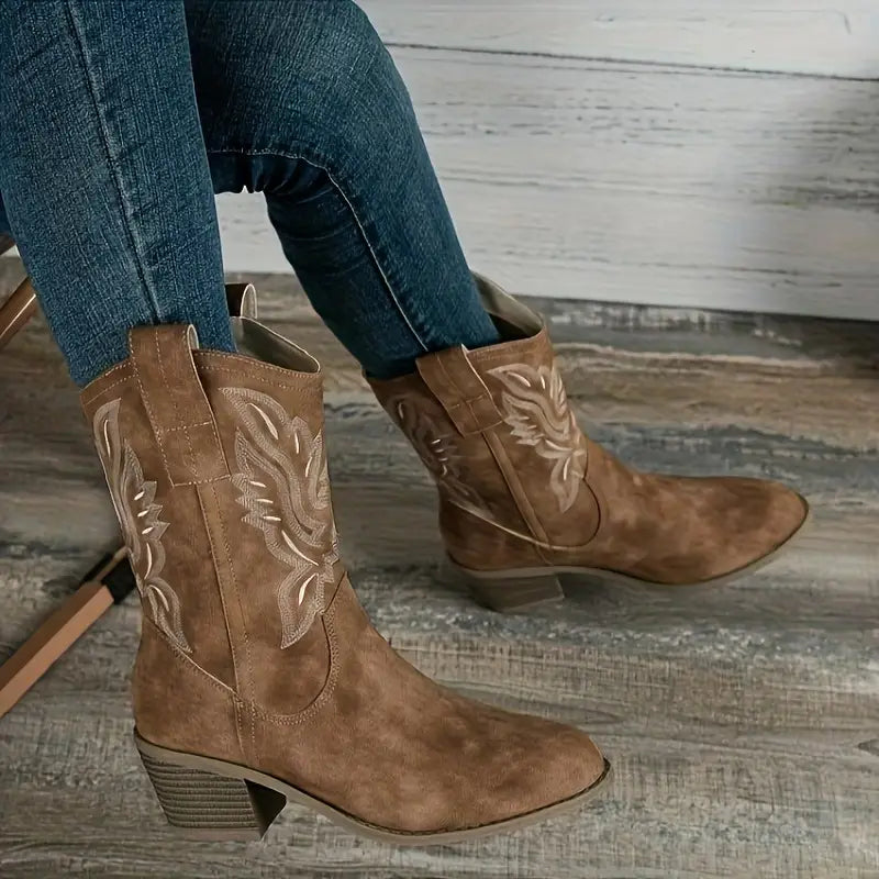 Heidi-Mode | Cowboy Damen Stiefeletten mit Absatz