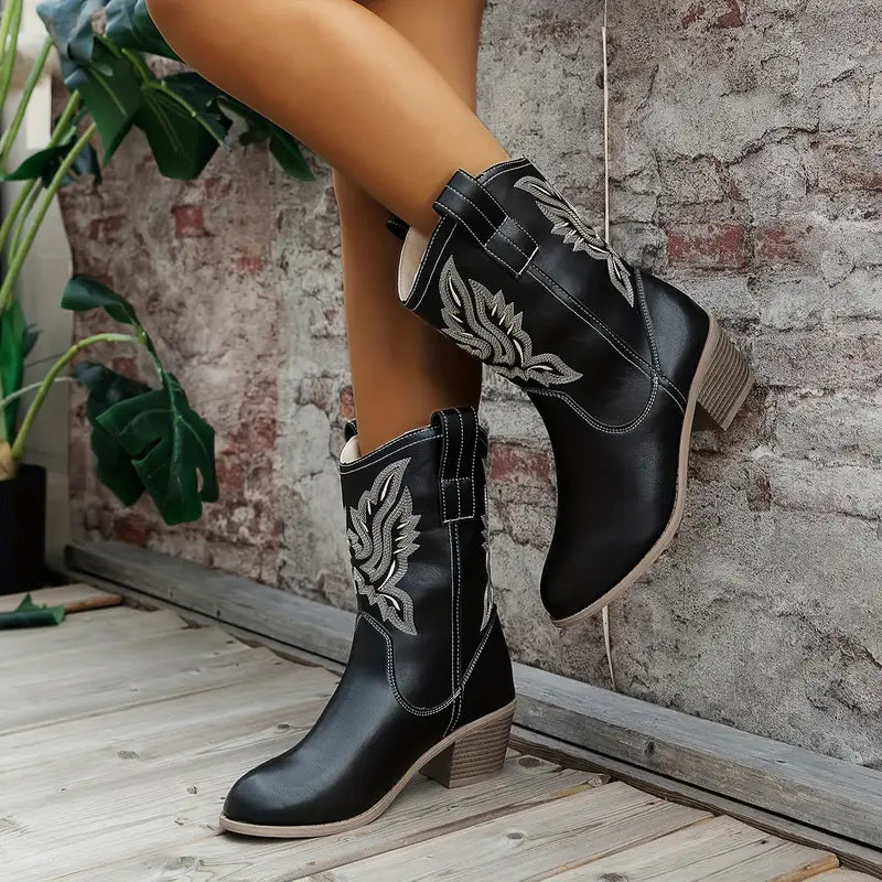 Heidi-Mode | Cowboy Damen Stiefeletten mit Absatz