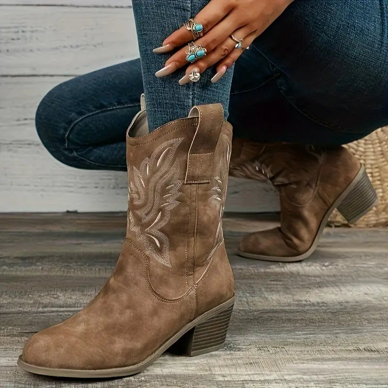 Heidi-Mode | Cowboy Damen Stiefeletten mit Absatz