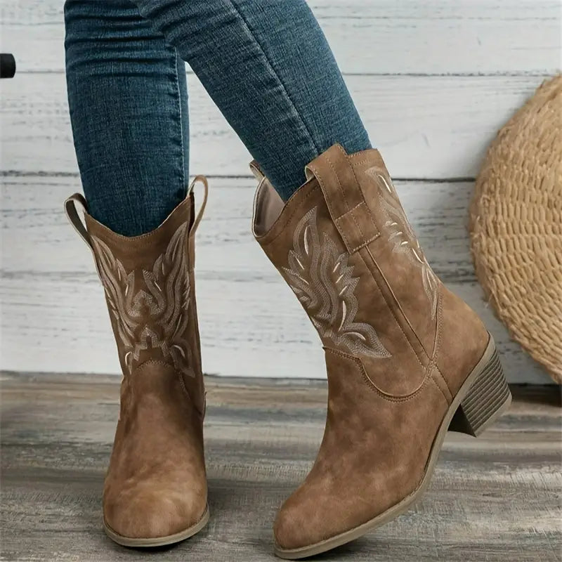 Heidi-Mode | Cowboy Damen Stiefeletten mit Absatz