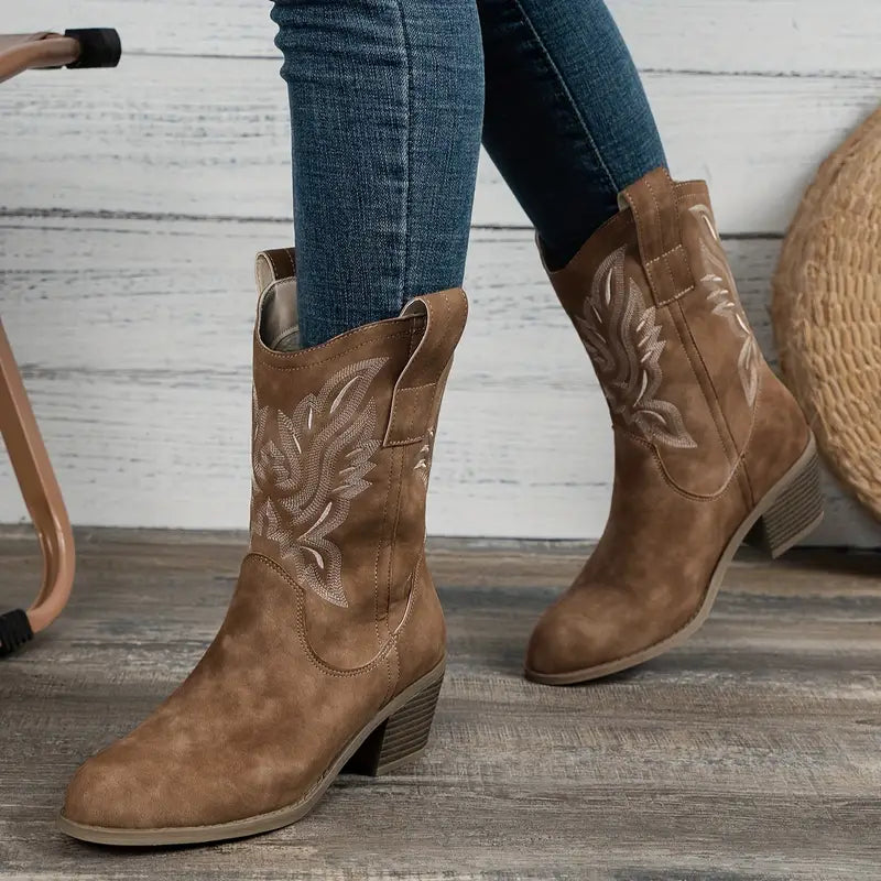 Heidi-Mode | Cowboy Damen Stiefeletten mit Absatz