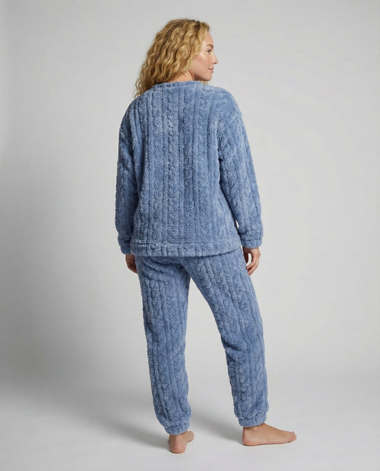 Kuscheliges Damen Fleece-Pyjama-Set | Heidi-Mode