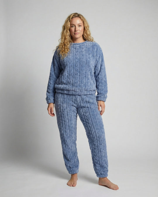 Kuscheliges Damen Fleece-Pyjama-Set | Heidi-Mode