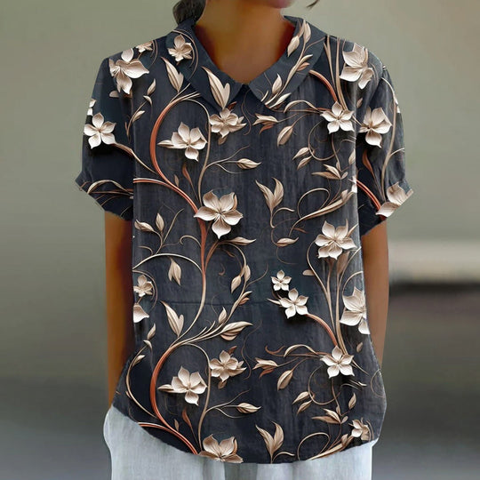 Handgefertigte Bluse mit Blumenmuster