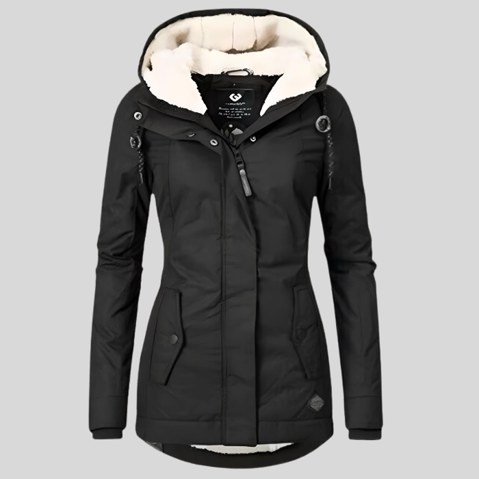 Lange Wasserdichte Winterjacke Mit Kapuze & Futter