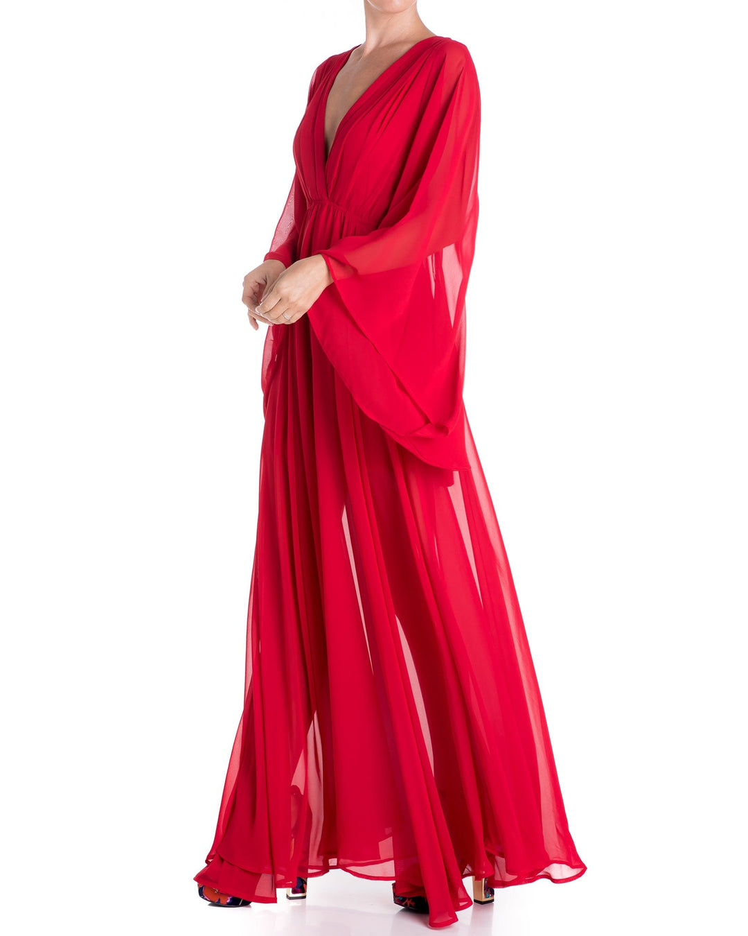 Heidi-Mode | Sonnenuntergang Maxi Kleid Kirsche
