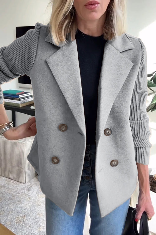 Heidi-Mode | Damen Strickblazer Elegant Leichte Business Jacke