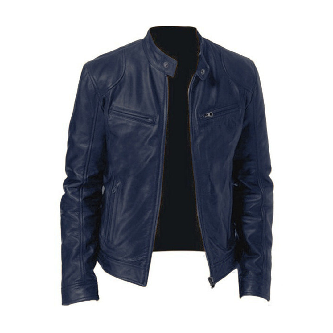 Heidi-Mode | Herren Lederjacke - Biker Stil mit Stehkragen