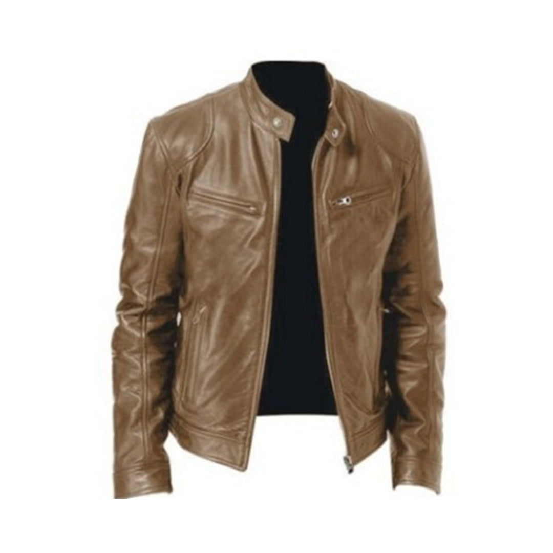 Heidi-Mode | Herren Lederjacke - Biker Stil mit Stehkragen
