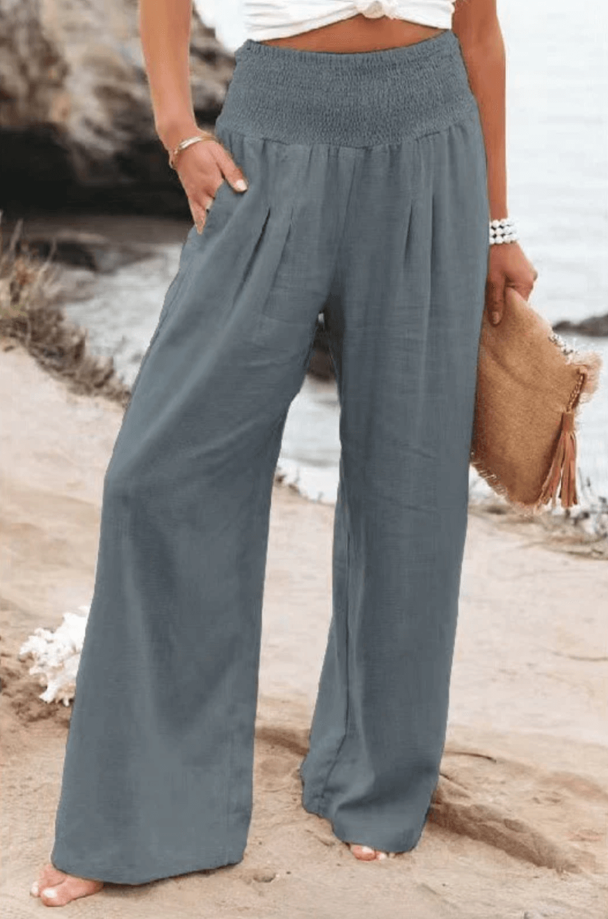 Elegante dehnbare Palazzo-Hose für Damen