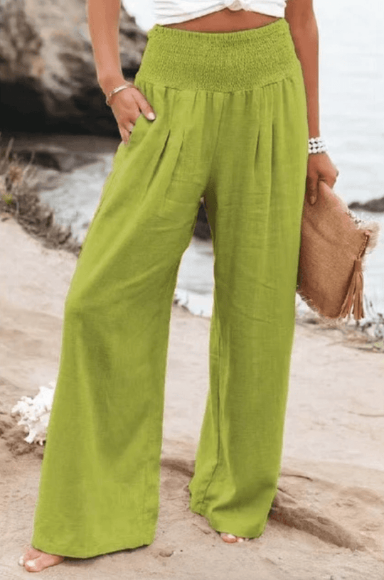 Elegante dehnbare Palazzo-Hose für Damen