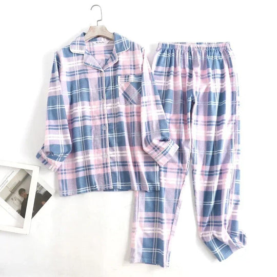 Heidi-Mode | Bequemes Damen Pyjama Satz mit Lebendigen Mustern Zweiteiler