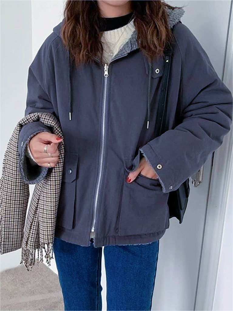 Heidi-Mode | Wendbare Fleece-Parka Gemütlicher Winterstil Fleece-Wendejacke Für Kalte Tage