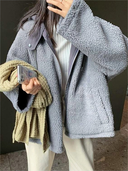 Heidi-Mode | Wendbare Fleece-Parka Gemütlicher Winterstil Fleece-Wendejacke Für Kalte Tage
