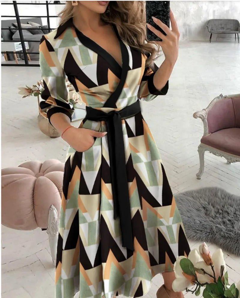 Heidi-Mode | Damen Wickelkleid mit Riemen Eleganter Schnitt, Vielseitig Tragbar