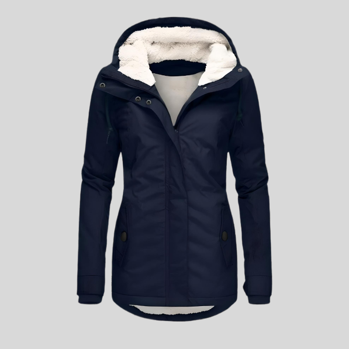 Lange Wasserdichte Winterjacke Mit Kapuze & Futter