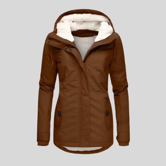 Lange Wasserdichte Winterjacke Mit Kapuze & Futter