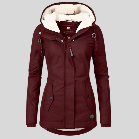 Lange Wasserdichte Winterjacke Mit Kapuze & Futter