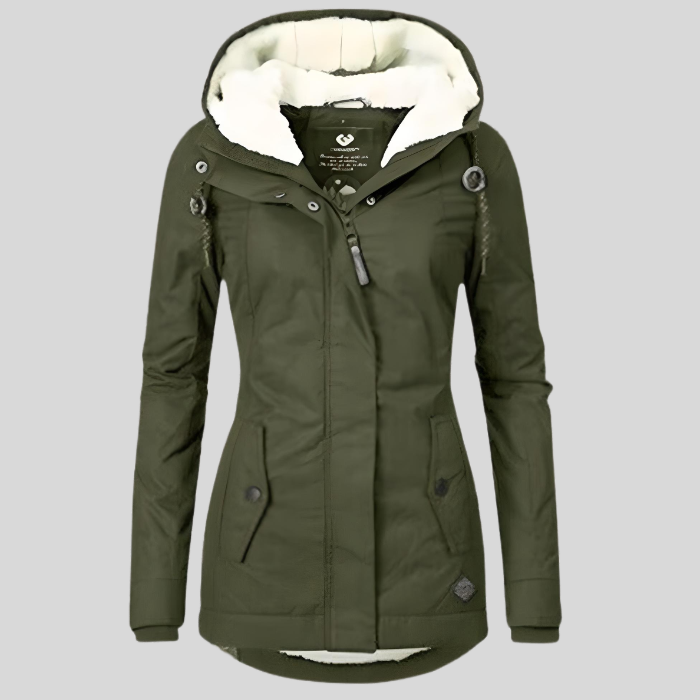 Lange Wasserdichte Winterjacke Mit Kapuze & Futter