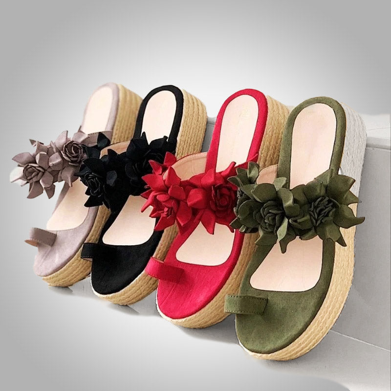 Heidi-Mode | Elegante Damen Sandalen mit Floralem Design und Akzenten