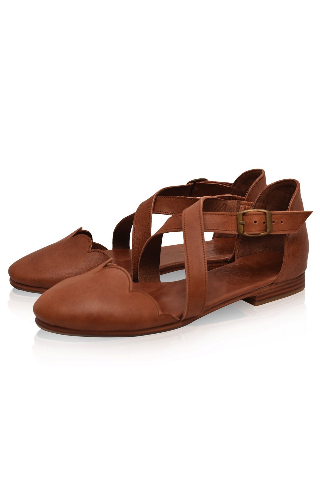 Heidi-Mode | Weinlese Leder Slipper