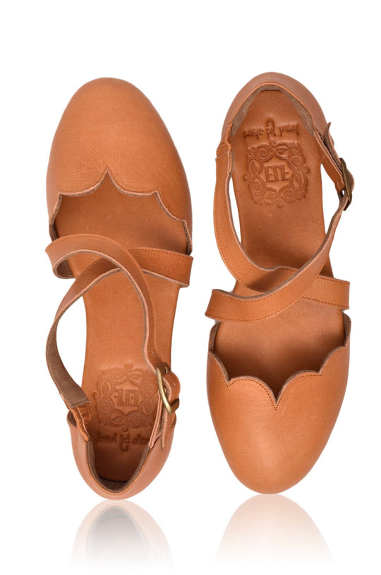 Heidi-Mode | Weinlese Leder Slipper