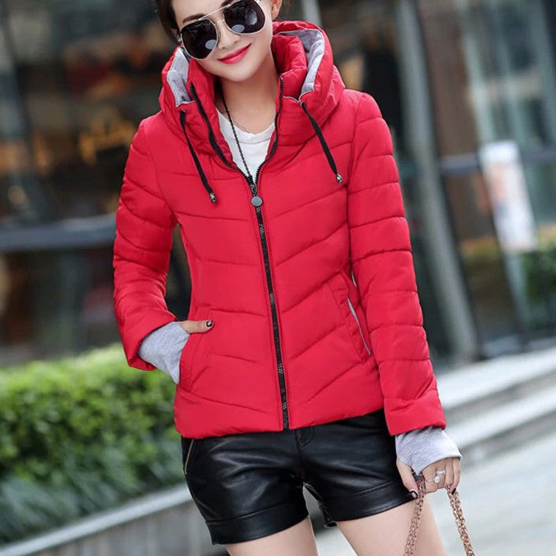Heidi-Mode - Lässige Winter Steppdaunenjacke mit Kapuze für Frauen