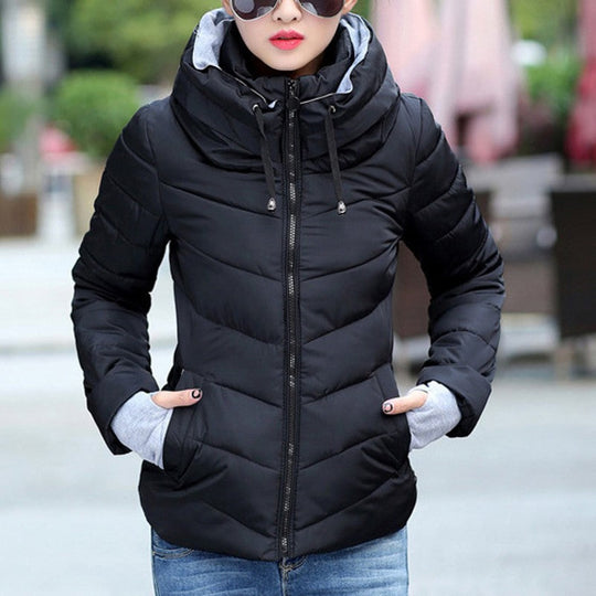 Heidi-Mode - Lässige Winter Steppdaunenjacke mit Kapuze für Frauen
