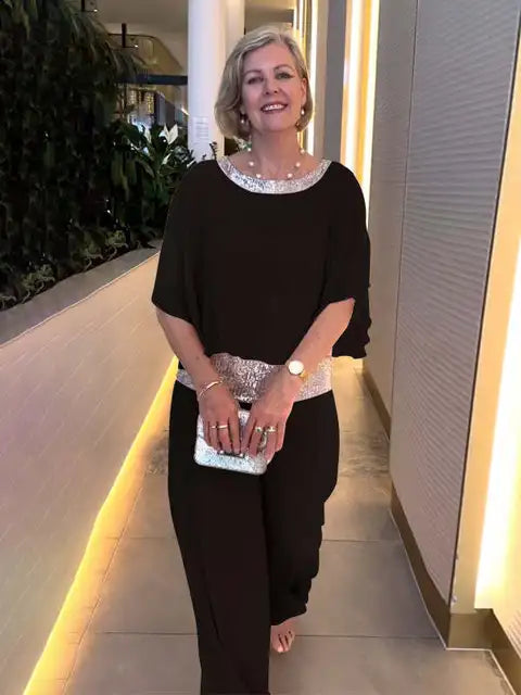 Heidi-Mode | Elegantes Glitzer Abendsatz für Damen