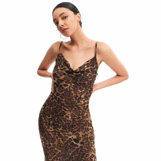 Heidi-Slipkleid Leopard Print