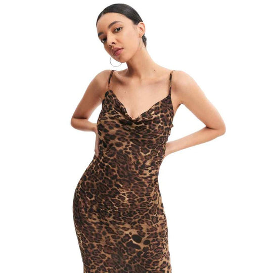 Heidi-Slipkleid Leopard Print