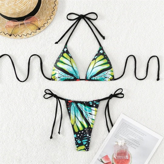 Heidi-Mode | Butterfly Triangle Thong Mikro Bikini Satzs
