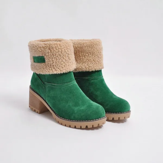 Heidi-Mode | Mid-Tube Fellgefütterte Stiefel für Frauen – Stylisch, Warm, Komfort Design