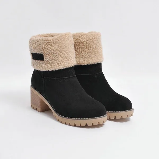 Heidi-Mode | Mid-Tube Fellgefütterte Stiefel für Frauen – Stylisch, Warm, Komfort Design