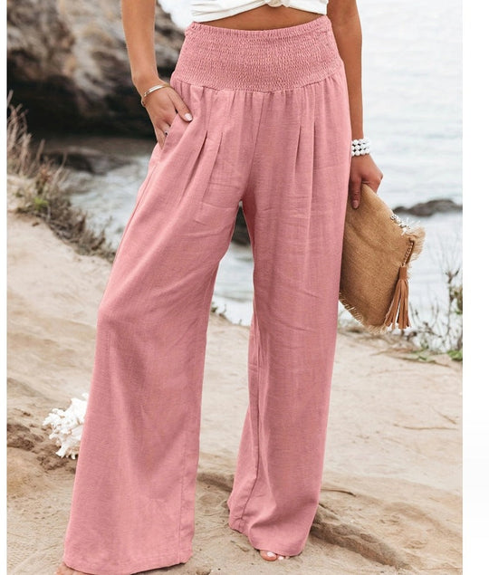 Elegante dehnbare Palazzo-Hose für Damen