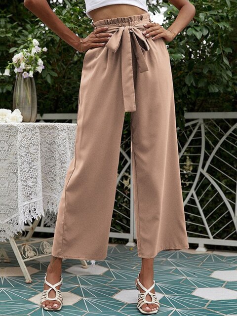 Plissierte Hose mit weitem Bein