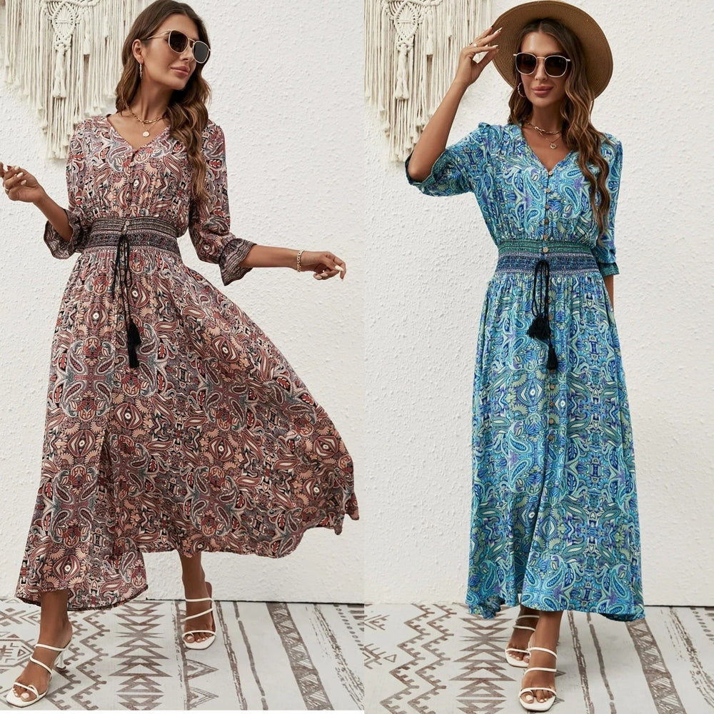 Boho maxi jurk met split