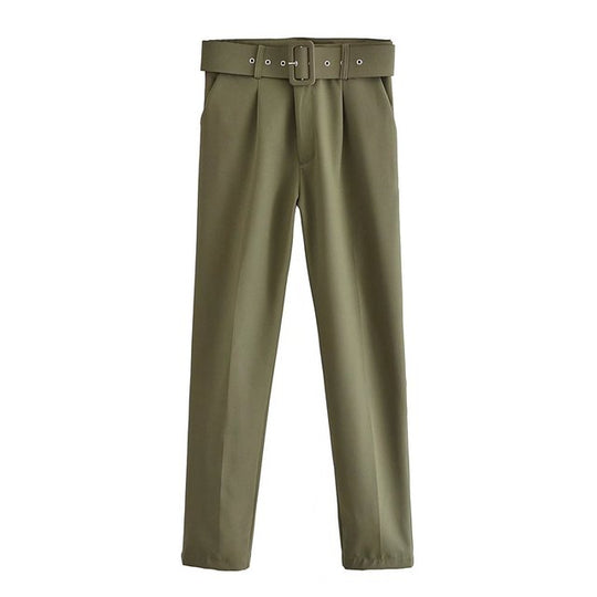 Heidi-Mode | Lässige Hochbundhose mit Gürtel und Taschen, perfekt für lässige Tage