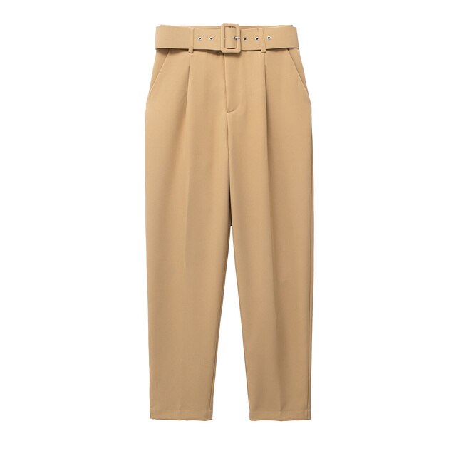 Heidi-Mode | Lässige Hochbundhose mit Gürtel und Taschen, perfekt für lässige Tage