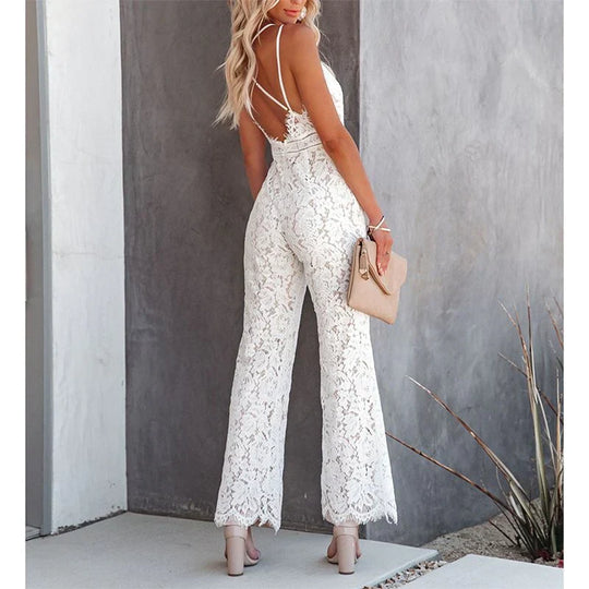 Heidi-Mode | Eleganter Ärmelloser Spitzen-Jumpsuit